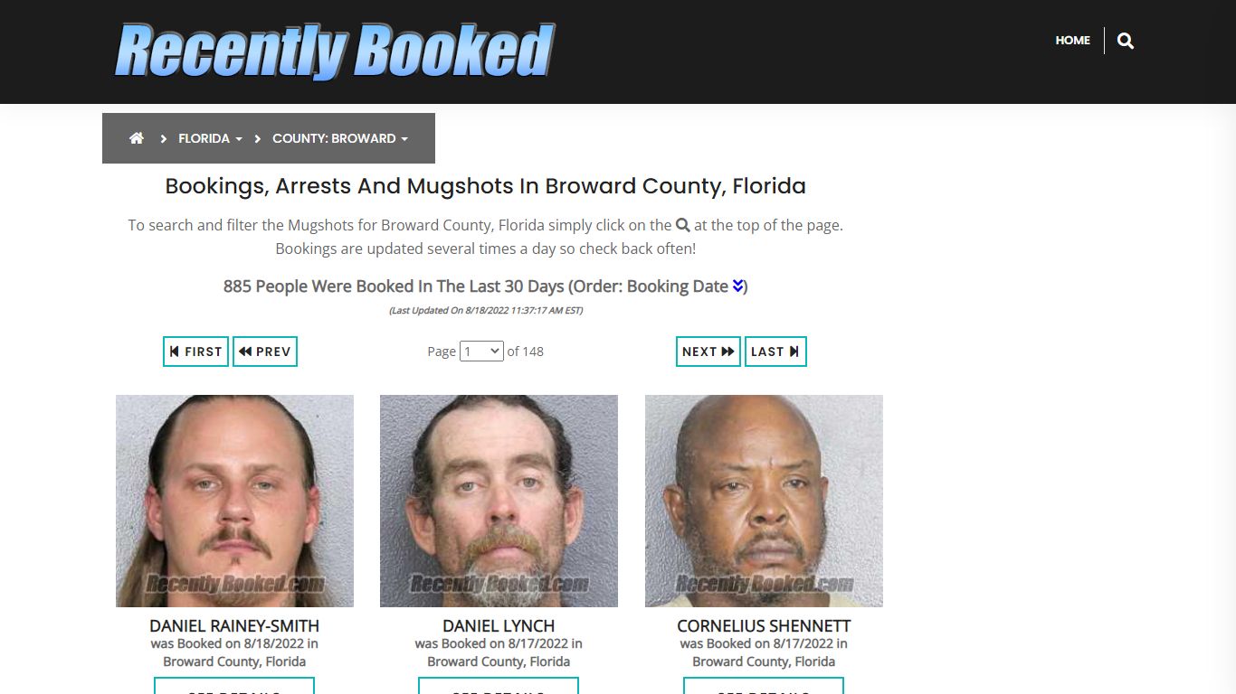 Recent bookings, Arrests, Mugshots in Broward County, Florida